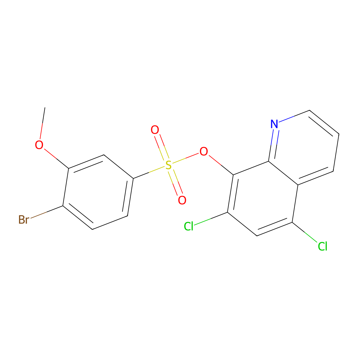 5,7-Dichloroquinolin-8-yl 4-bromo-3-methoxybenzene-1-sulfonate molecular structure, CAS 1428150-40-6