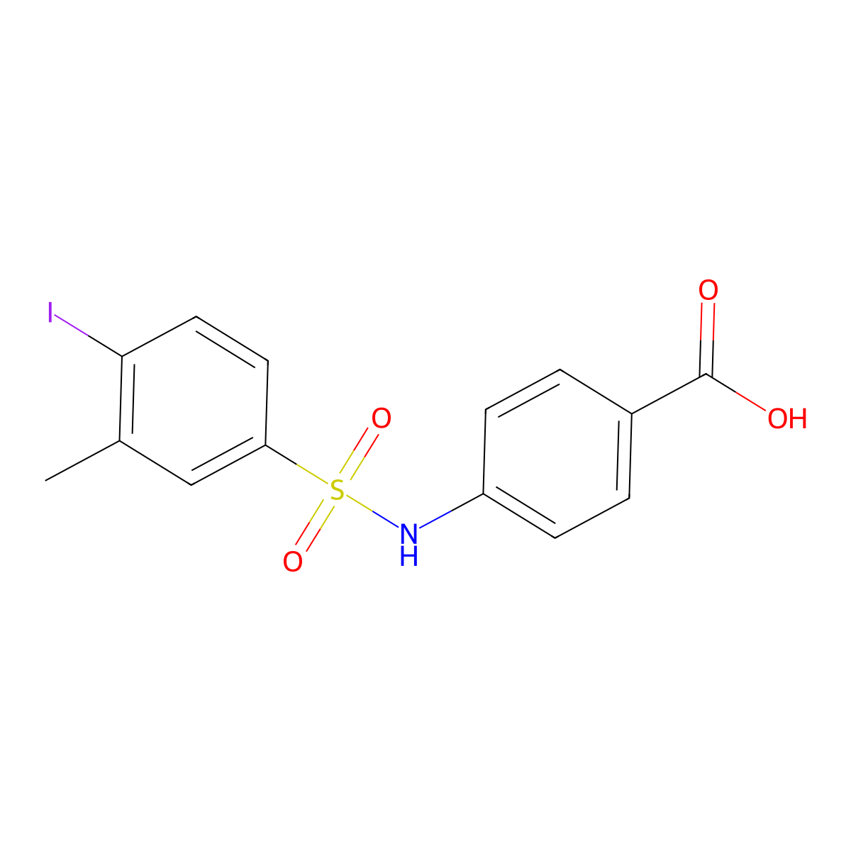 4-(4-Iodo-3-methylbenzenesulfonamido)benzoic acid molecular structure, CAS 1428150-59-7