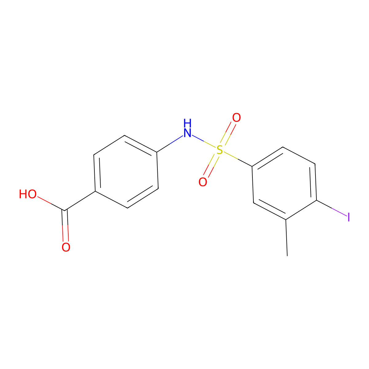 4-(4-Iodo-3-methylbenzenesulfonamido)benzoic acid molecular structure, CAS 1428150-59-7