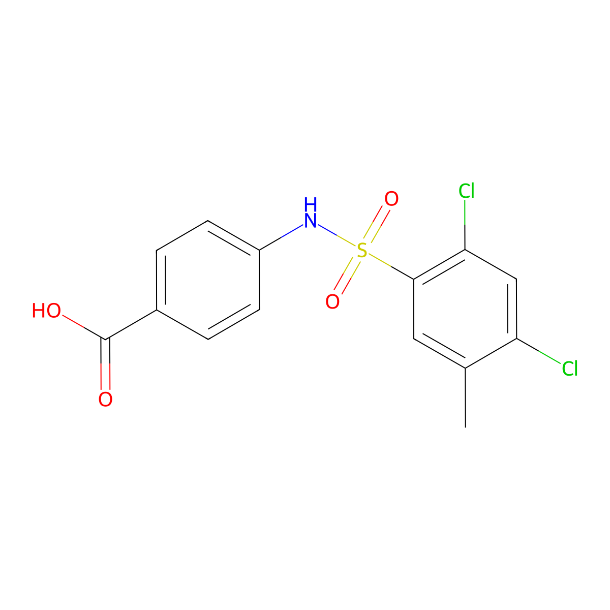 4-(2,4-Dichloro-5-methylbenzenesulfonamido)benzoic acid molecular structure, CAS 1428150-64-4