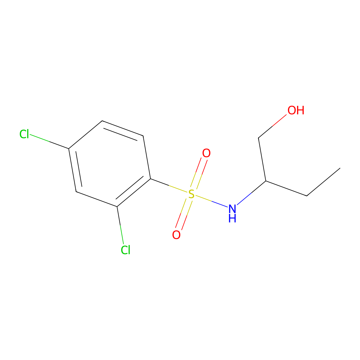 2,4-dichloro-N-[1-(hydroxymethyl)propyl]benzenesulfonamide molecular structure, CAS 1428150-70-2