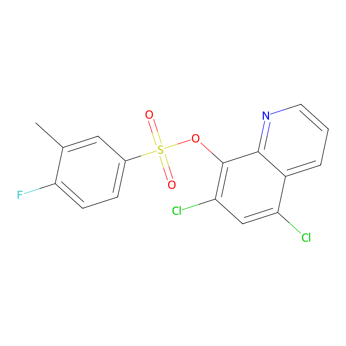 5,7-Dichloroquinolin-8-yl 4-fluoro-3-methylbenzene-1-sulfonate molecular structure, CAS 1428150-74-6