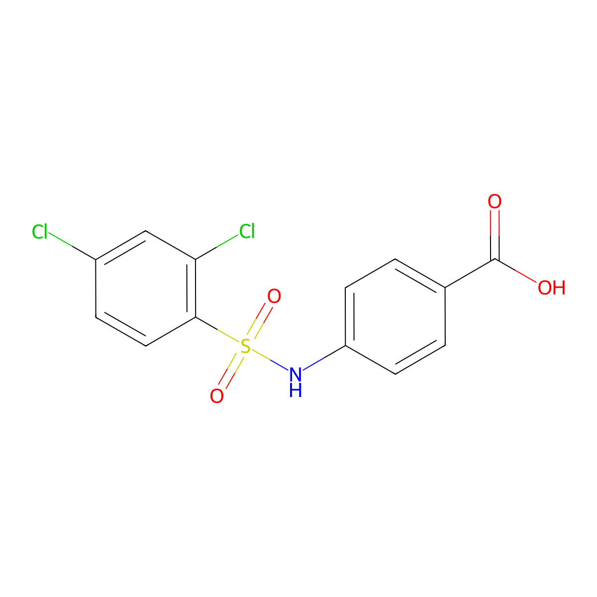 4-{[(2,4-Dichlorophenyl)sulfonyl]amino}benzoic acid molecular structure, CAS 1428150-75-7