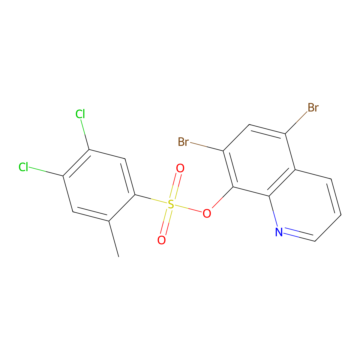 5,7-Dibromoquinolin-8-yl 4,5-dichloro-2-methylbenzene-1-sulfonate molecular structure, CAS 1428150-82-6