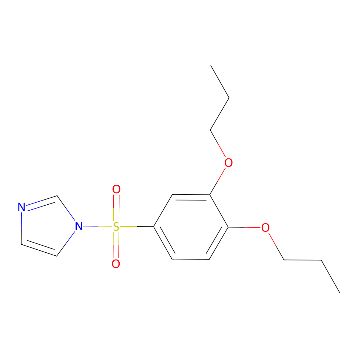 1-(3,4-dipropoxybenzenesulfonyl)-1H-imidazole molecular structure, CAS 1428150-94-0