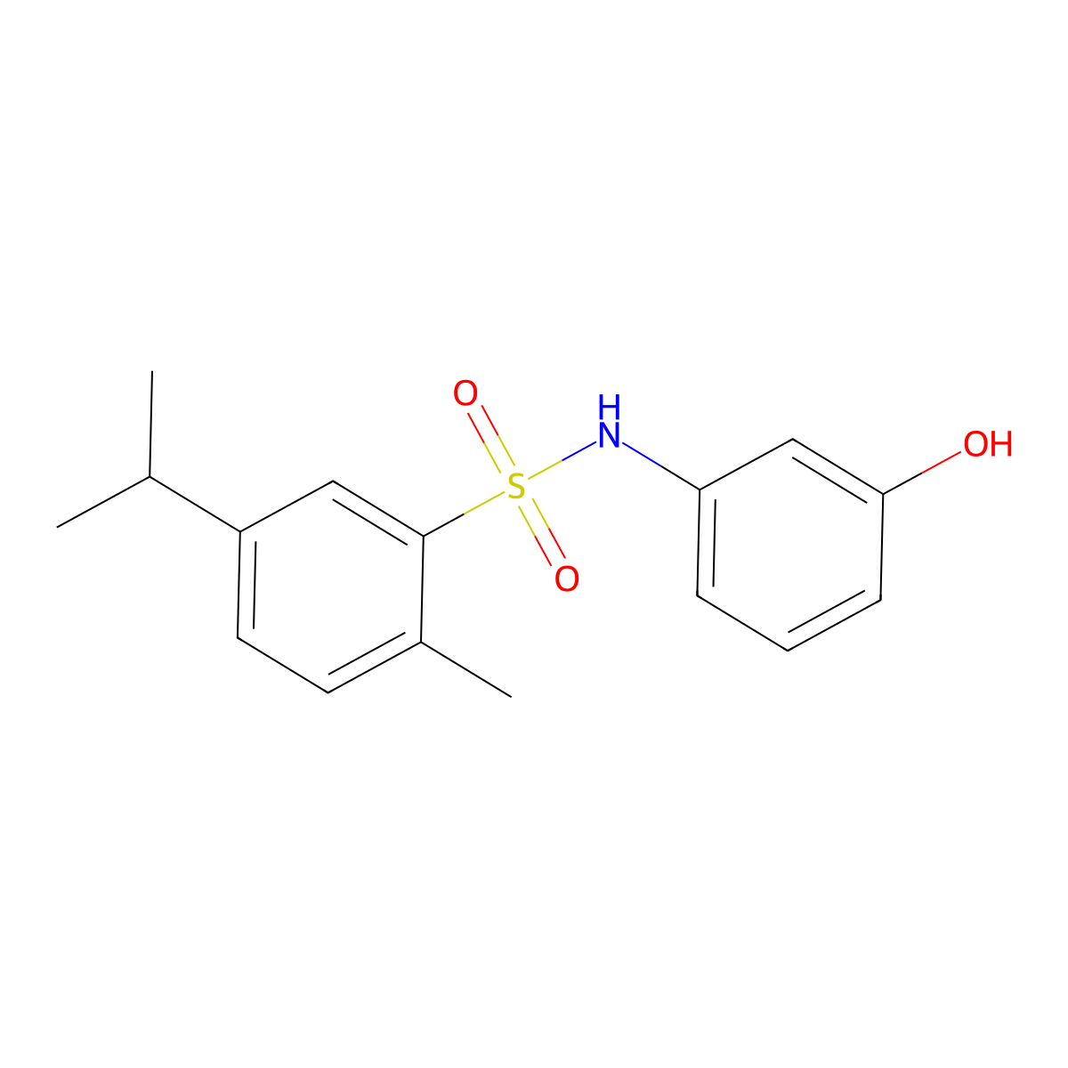 N-(3-hydroxyphenyl)-5-isopropyl-2-methylbenzenesulfonamide molecular structure, CAS 1428151-03-4