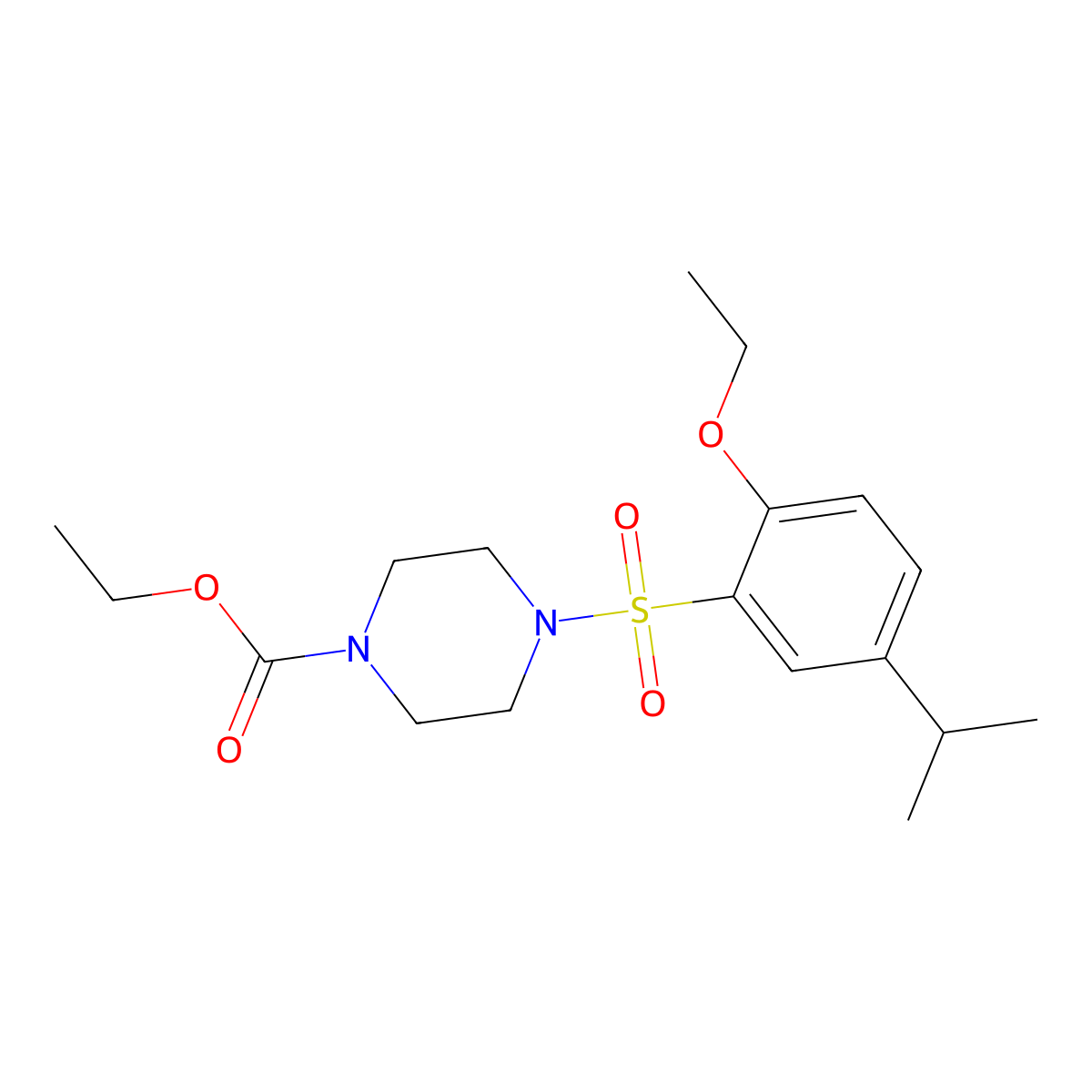 Ethyl 4-[(2-ethoxy-5-isopropylphenyl)sulfonyl]-1-piperazinecarboxylate molecular structure, CAS 1428151-04-5