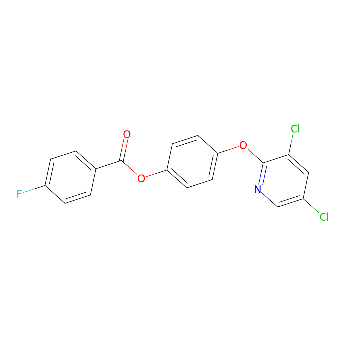 4-[(3,5-Dichloro-2-pyridinyl)oxy]phenyl 4-fluorobenzoate molecular structure, CAS 1428151-10-3