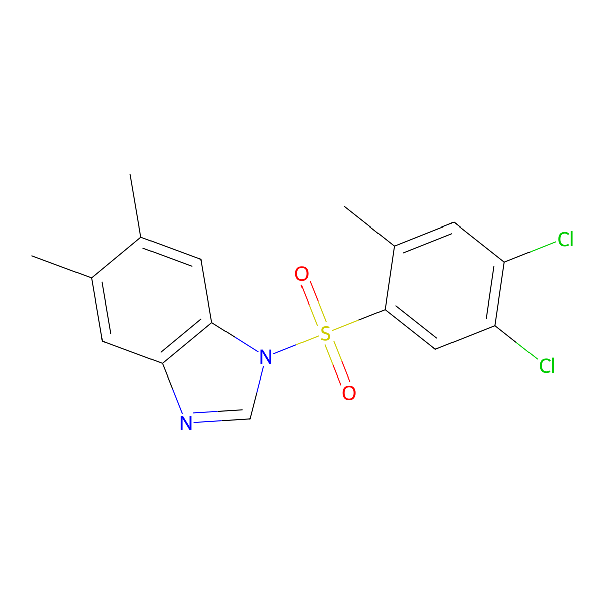 1-(4,5-dichloro-2-methylbenzenesulfonyl)-5,6-dimethyl-1H-1,3-benzodiazole molecular structure, CAS 1428151-12-5