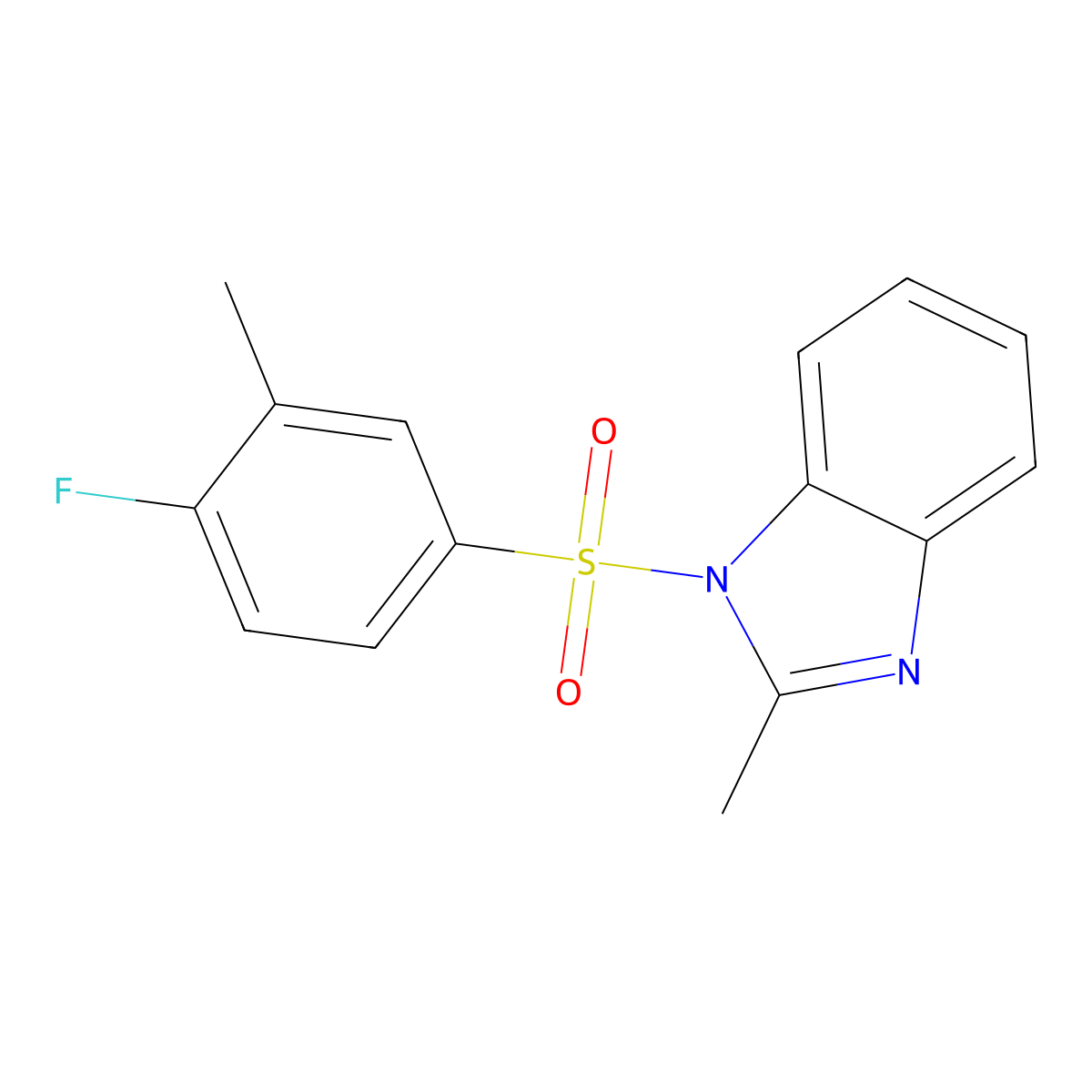 1-[(4-fluoro-3-methylphenyl)sulfonyl]-2-methyl-1H-benzimidazole molecular structure, CAS 1428151-54-5