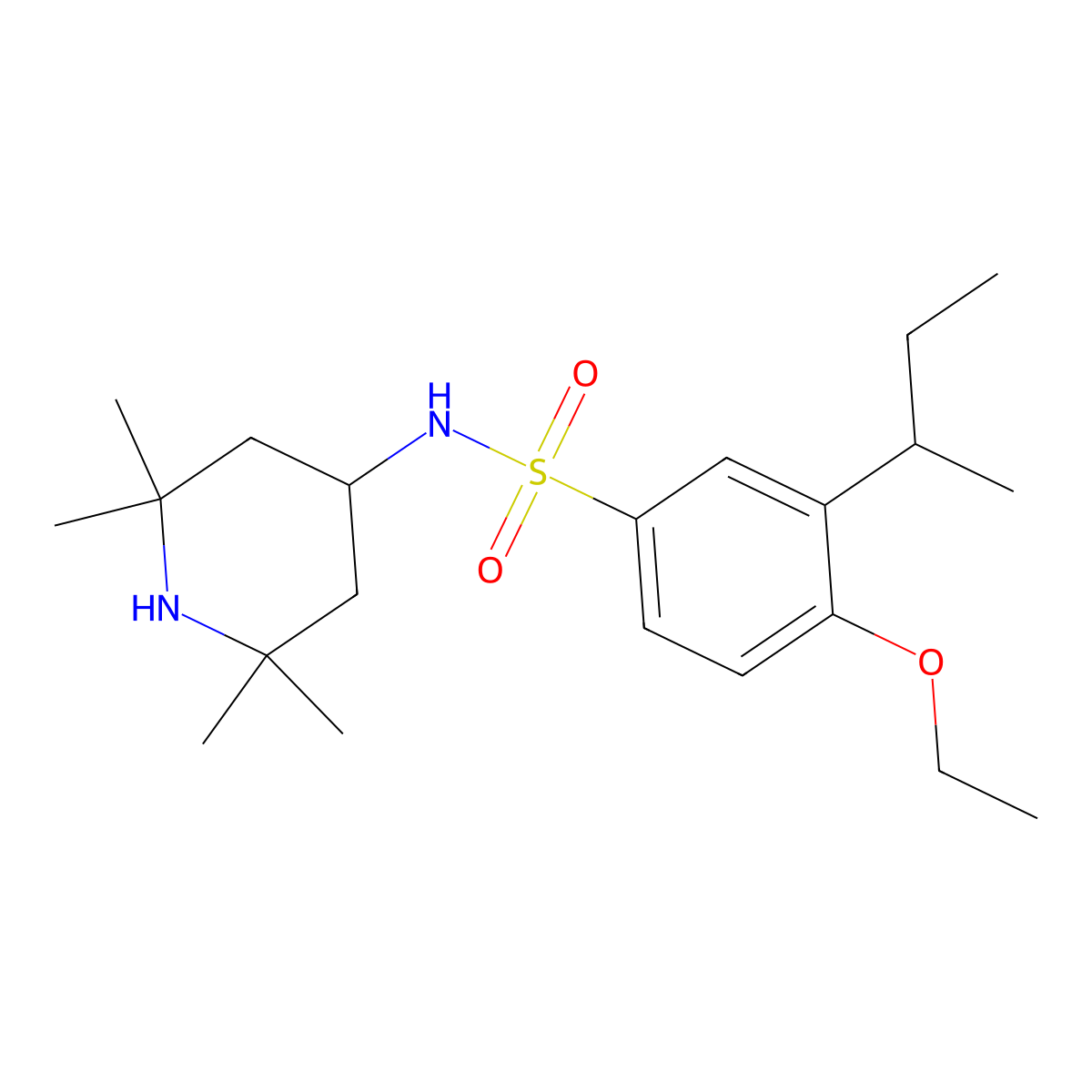 3-sec-butyl-4-ethoxy-N-(2,2,6,6-tetramethyl-4-piperidinyl)benzenesulfonamide molecular structure, CAS 1428151-57-8
