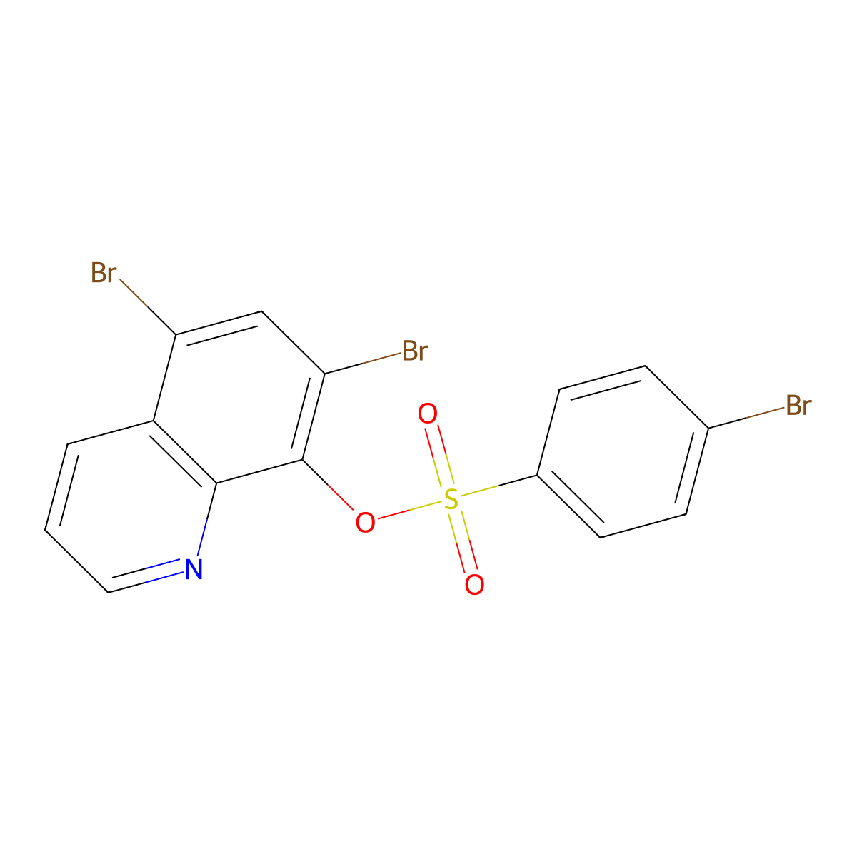 5,7-Dibromoquinolin-8-yl 4-bromobenzene-1-sulfonate molecular structure, CAS 1428151-59-0