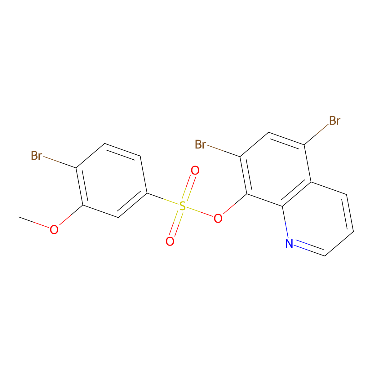 5,7-Dibromoquinolin-8-yl 4-bromo-3-methoxybenzene-1-sulfonate molecular structure, CAS 1428151-62-5
