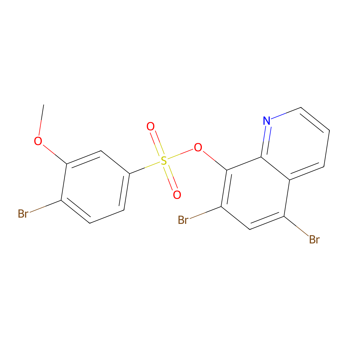 5,7-Dibromoquinolin-8-yl 4-bromo-3-methoxybenzene-1-sulfonate molecular structure, CAS 1428151-62-5