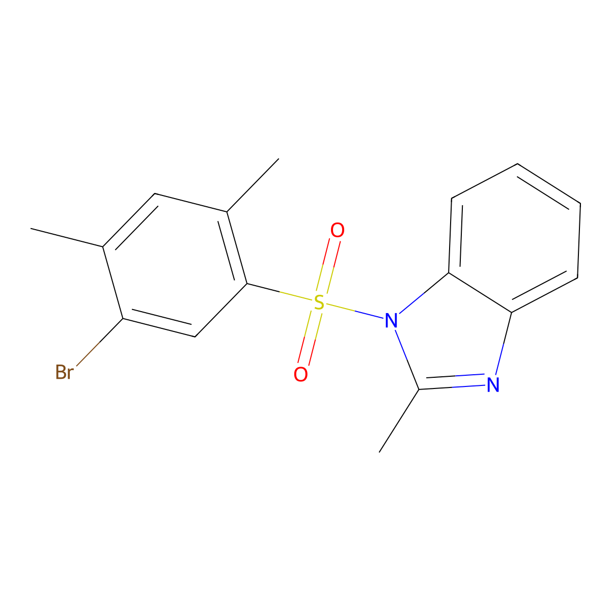 1-(5-bromo-2,4-dimethylbenzenesulfonyl)-2-methyl-1H-1,3-benzodiazole molecular structure, CAS 1428151-63-6