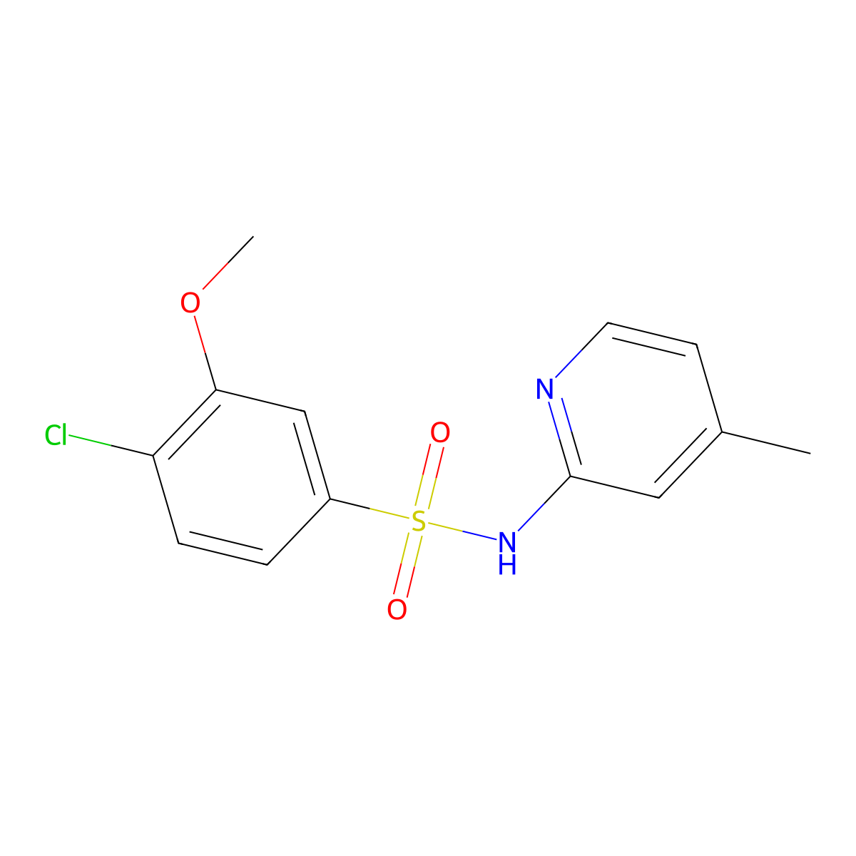 4-chloro-3-methoxy-N-(4-methylpyridin-2-yl)benzene-1-sulfonamide molecular structure, CAS 1428151-66-9