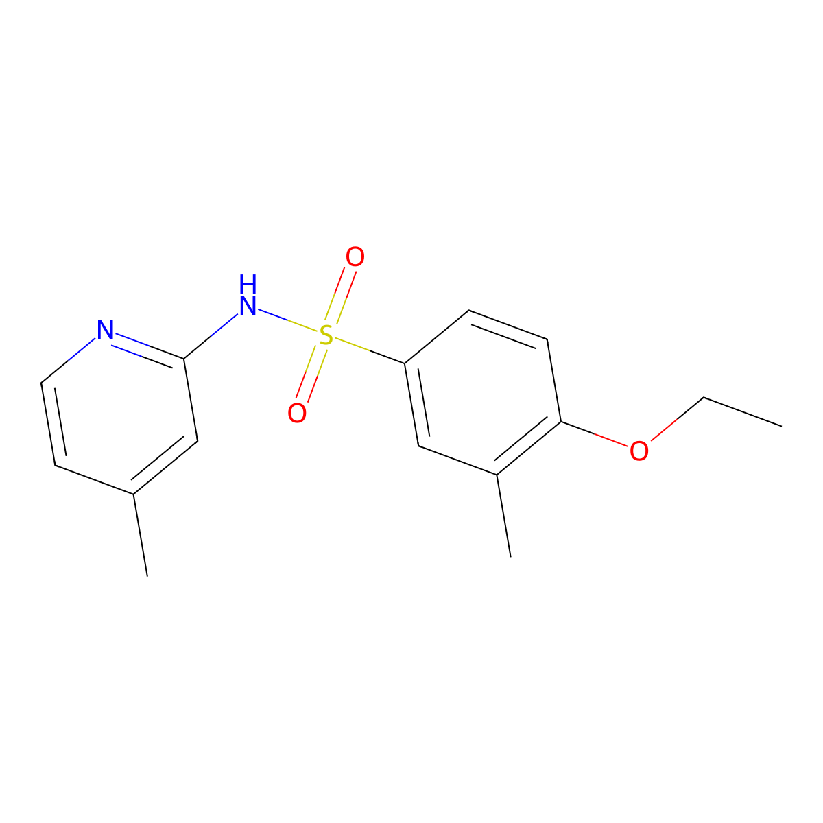 4-ethoxy-3-methyl-N-(4-methyl-2-pyridinyl)benzenesulfonamide molecular structure, CAS 1428151-73-8