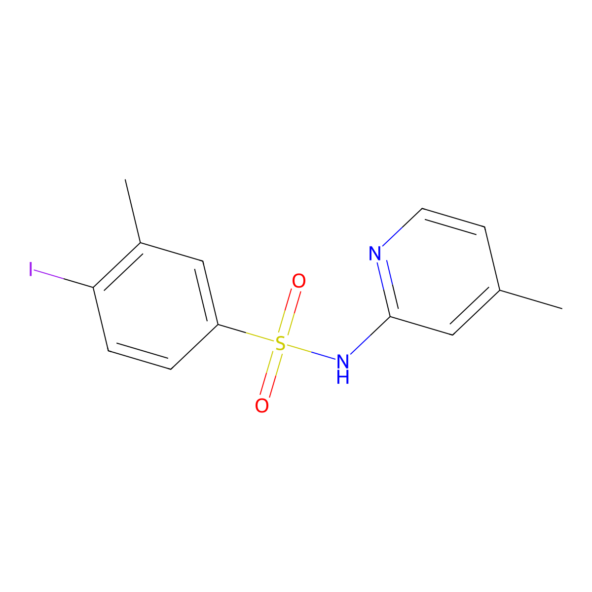 4-iodo-3-methyl-N-(4-methyl-2-pyridinyl)benzenesulfonamide molecular structure, CAS 1428151-77-2