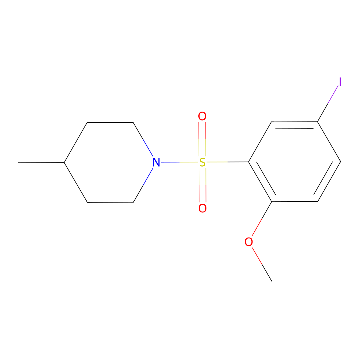 1-(5-Iodo-2-methoxybenzenesulfonyl)-4-methylpiperidine molecular structure, CAS 1428151-78-3