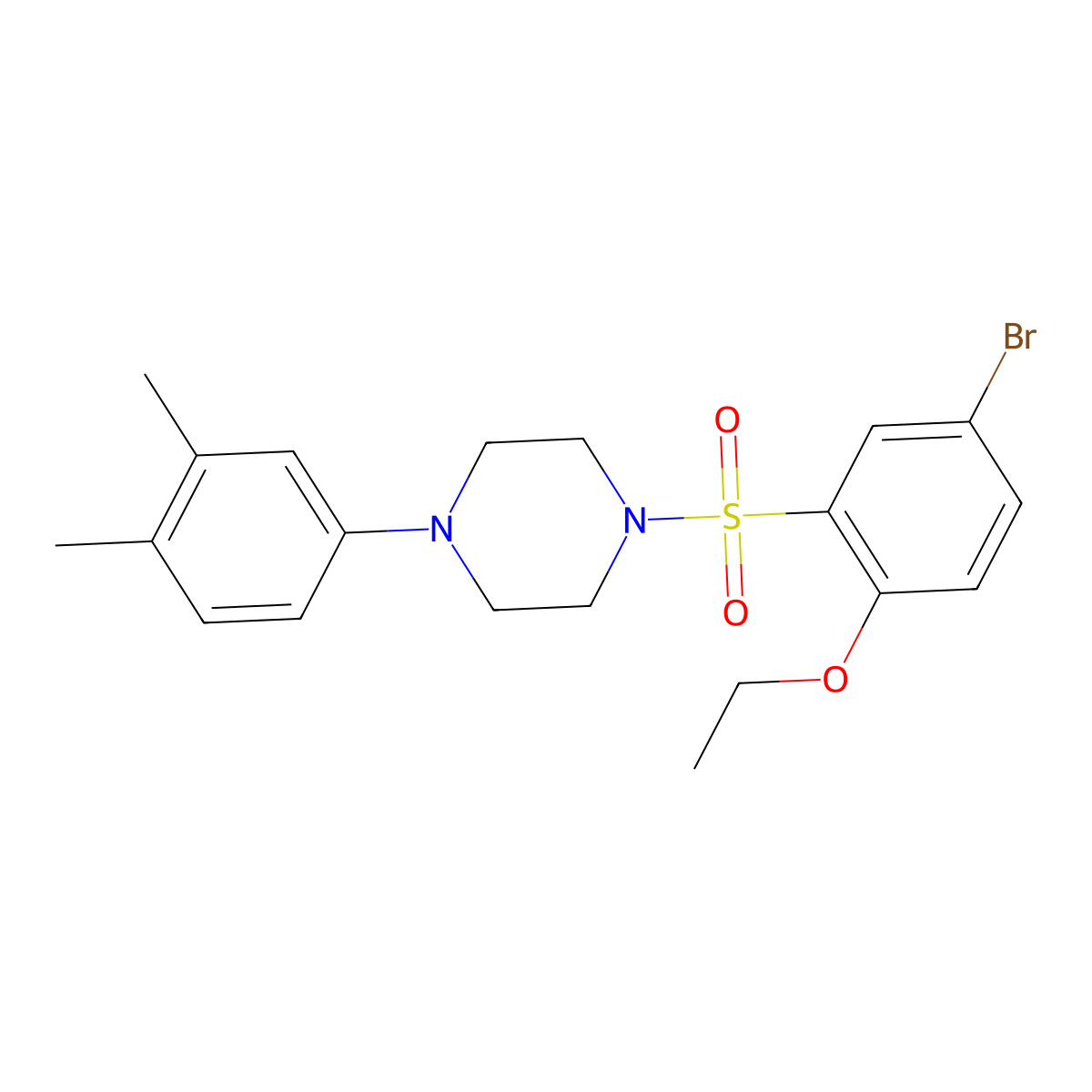1-(5-Bromo-2-ethoxybenzenesulfonyl)-4-(3,4-dimethylphenyl)piperazine molecular structure, CAS 1428151-94-3