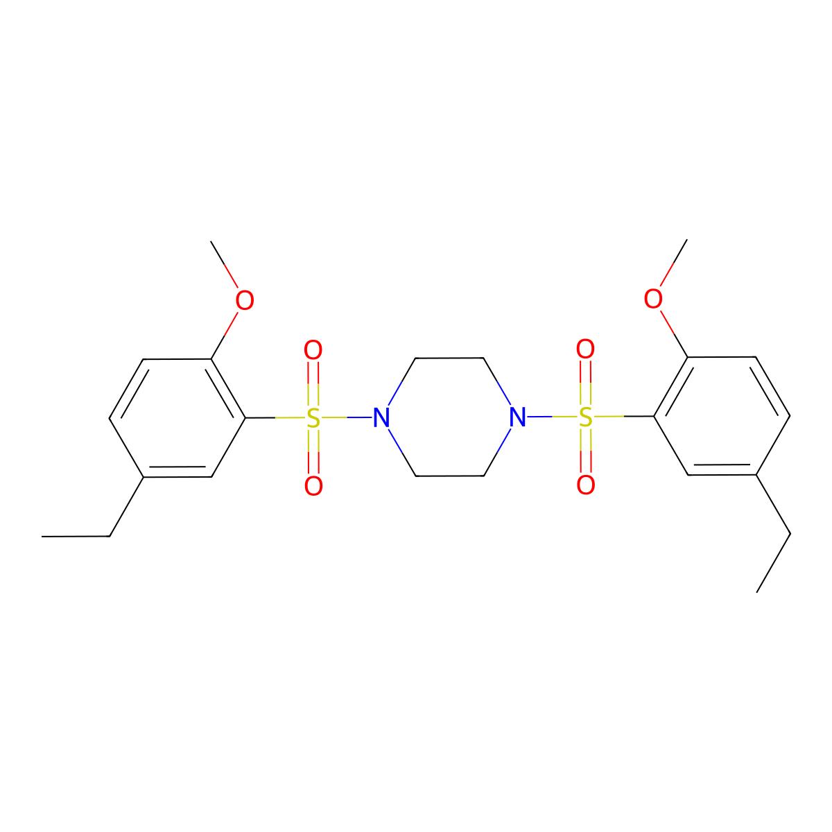 1,4-Bis(5-ethyl-2-methoxybenzenesulfonyl)piperazine molecular structure, CAS 1428152-05-9