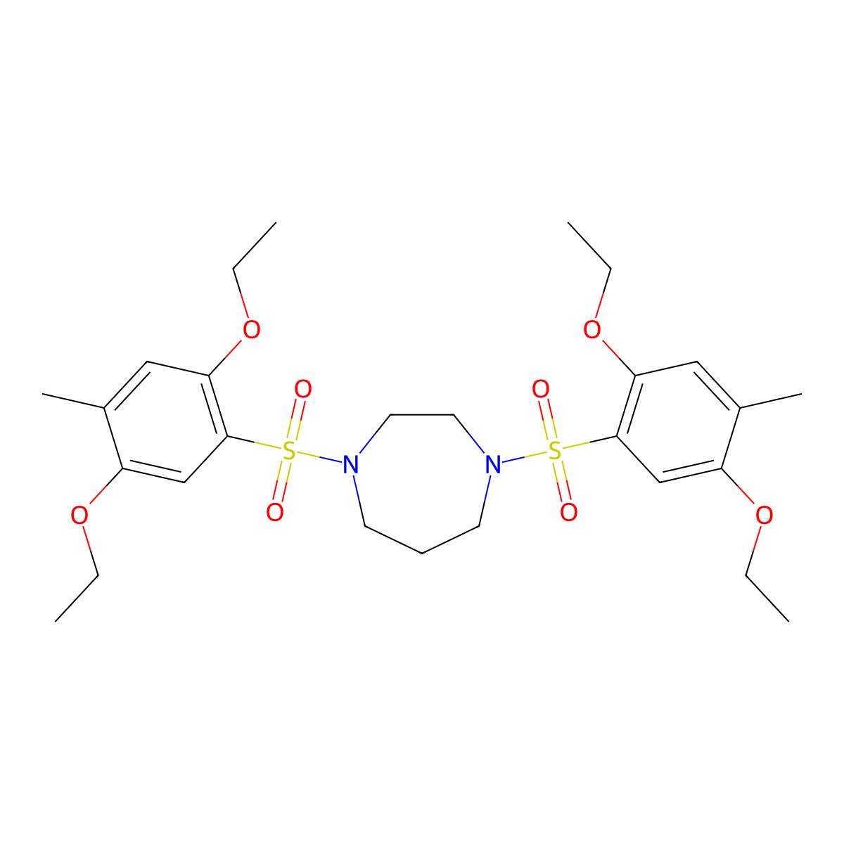 1,4-Bis(2,5-diethoxy-4-methylbenzenesulfonyl)-1,4-diazepane molecular structure, CAS 1428152-10-6