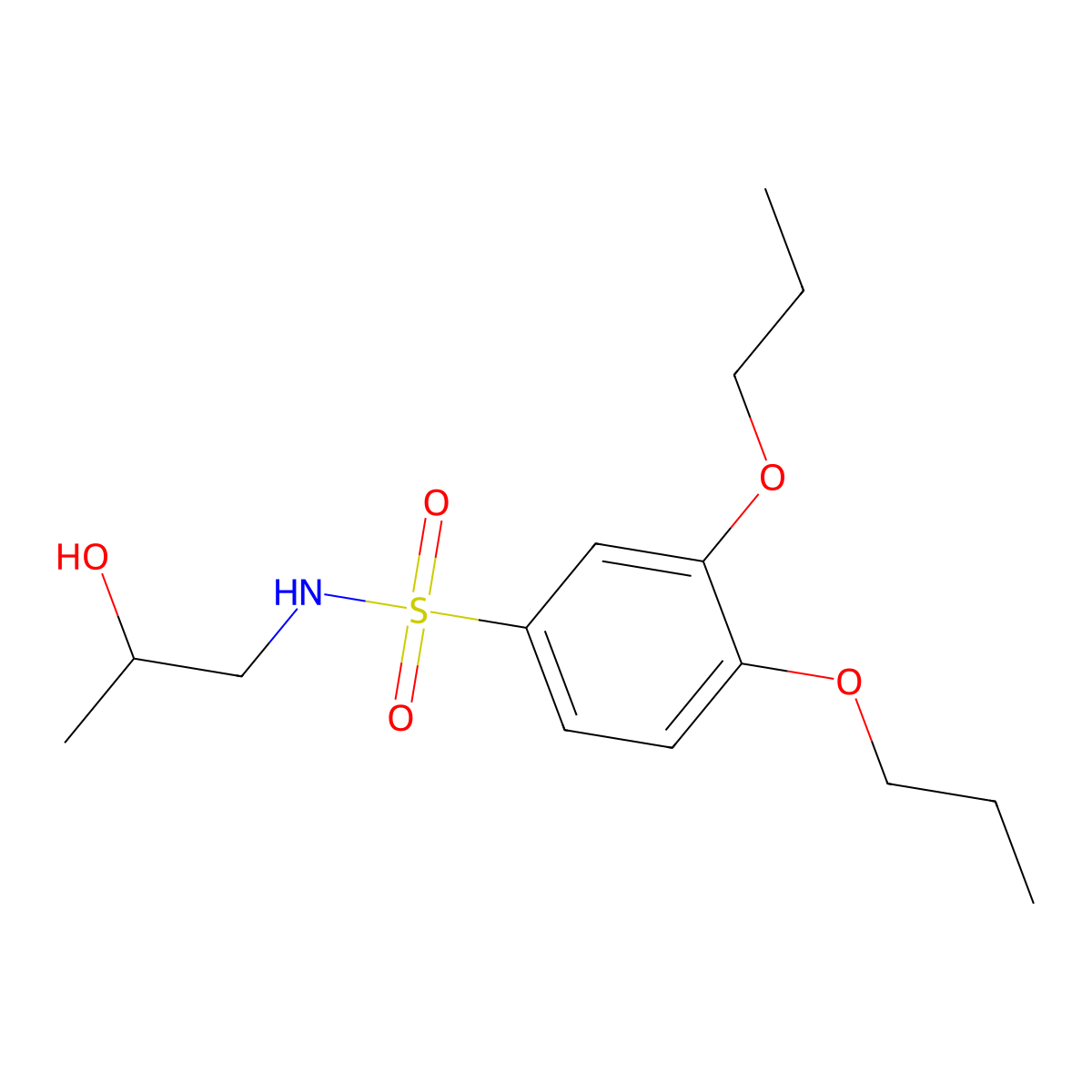 N-(2-hydroxypropyl)-3,4-dipropoxybenzenesulfonamide molecular structure, CAS 1428152-11-7