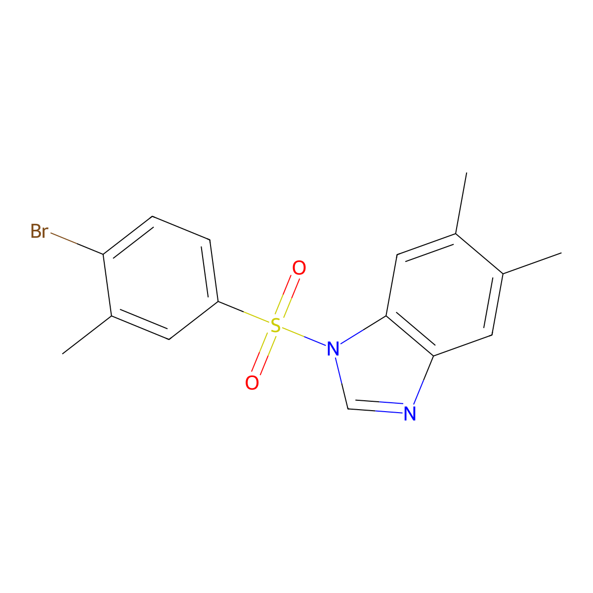 1-(4-bromo-3-methylbenzenesulfonyl)-5,6-dimethyl-1H-1,3-benzodiazole molecular structure, CAS 1428152-21-9