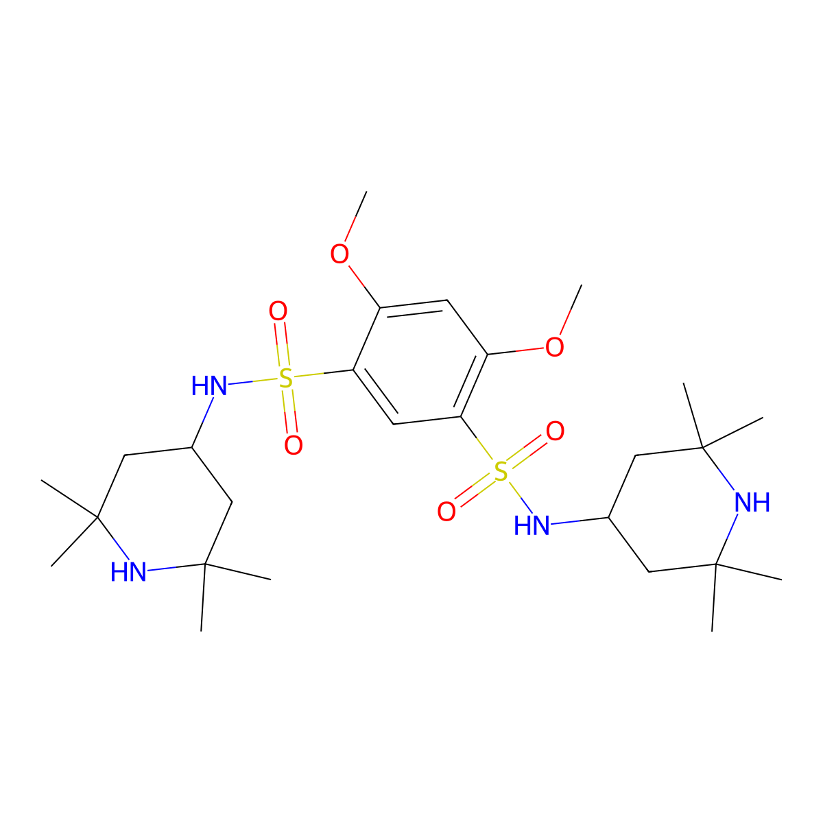 4,6-dimethoxy-N1,N3-bis(2,2,6,6-tetramethylpiperidin-4-yl)benzene-1,3-disulfonamide molecular structure, CAS 1428152-23-1