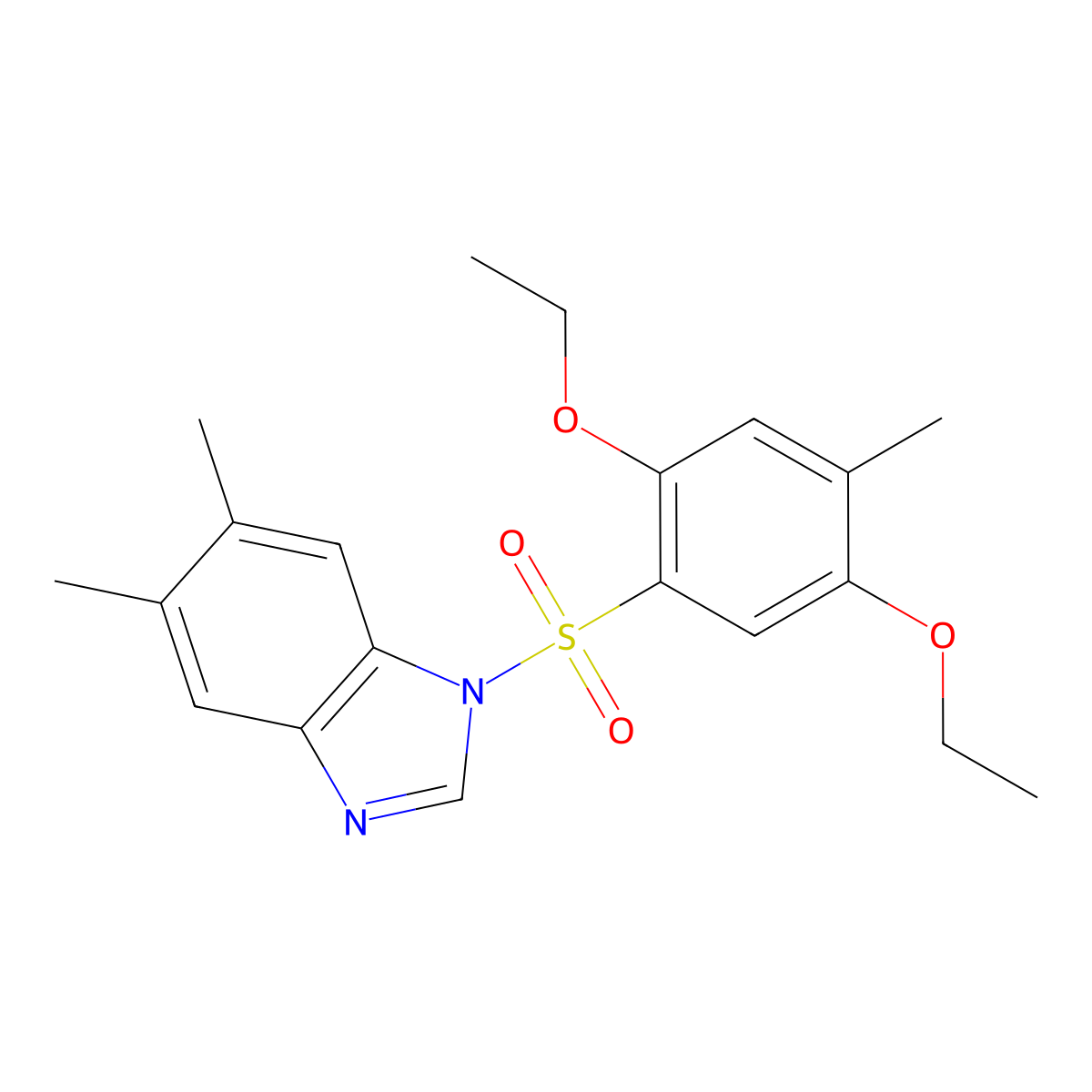 1-(2,5-diethoxy-4-methylbenzenesulfonyl)-5,6-dimethyl-1H-1,3-benzodiazole molecular structure, CAS 1428152-24-2
