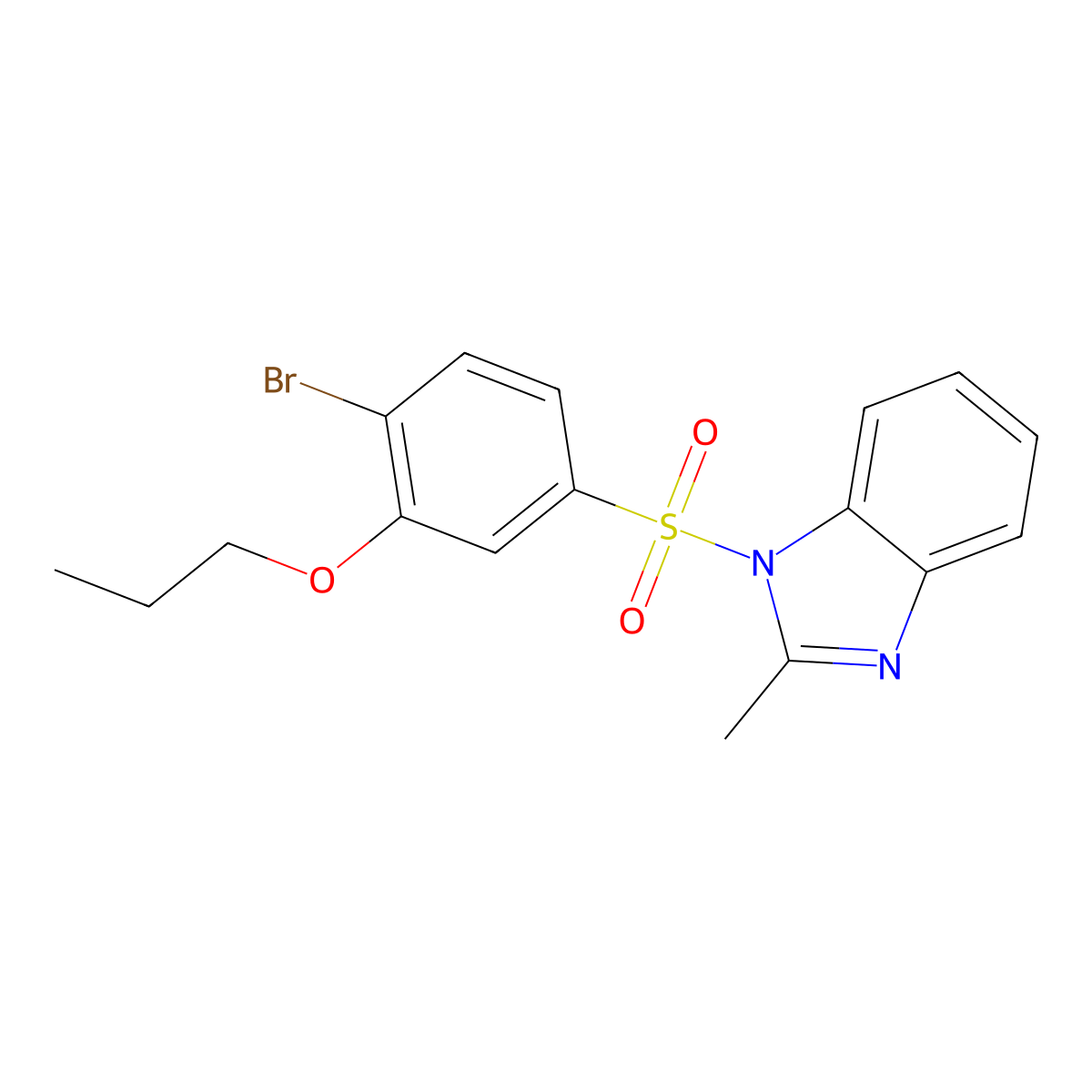 1-(4-bromo-3-propoxybenzenesulfonyl)-2-methyl-1H-1,3-benzodiazole molecular structure, CAS 1428152-30-0