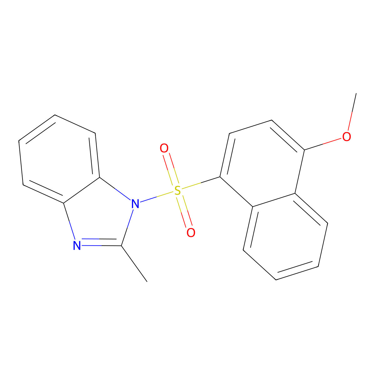 1-[(4-methoxy-1-naphthyl)sulfonyl]-2-methyl-1H-benzimidazole molecular structure, CAS 1428152-32-2