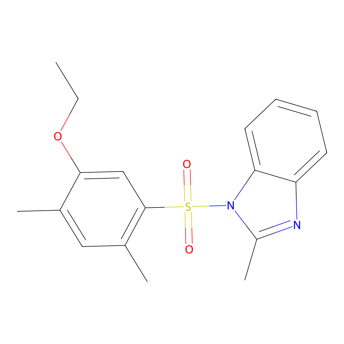 1-(5-ethoxy-2,4-dimethylbenzenesulfonyl)-2-methyl-1H-1,3-benzodiazole molecular structure, CAS 1428152-35-5