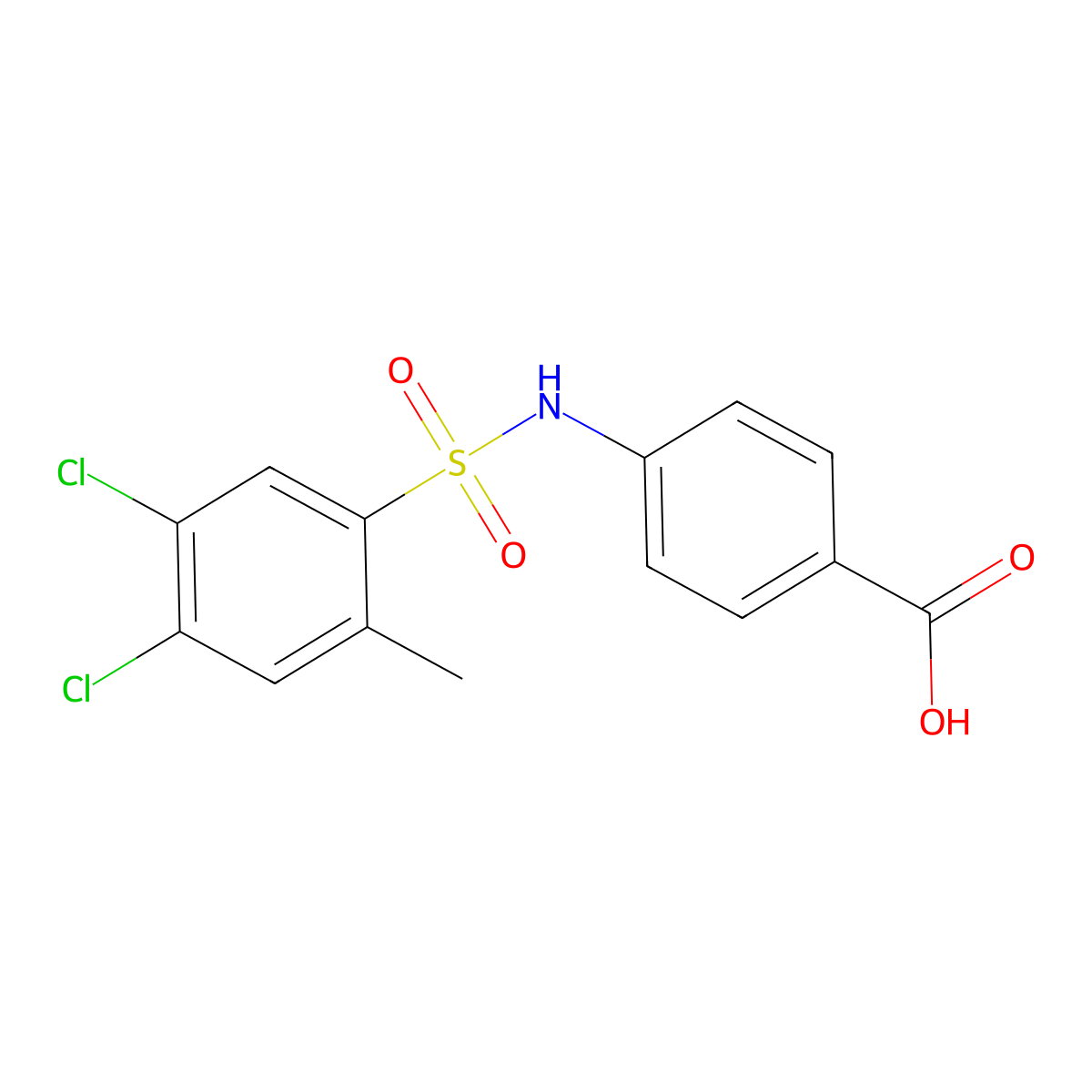 4-(4,5-Dichloro-2-methylbenzenesulfonamido)benzoic acid molecular structure, CAS 1428152-56-0