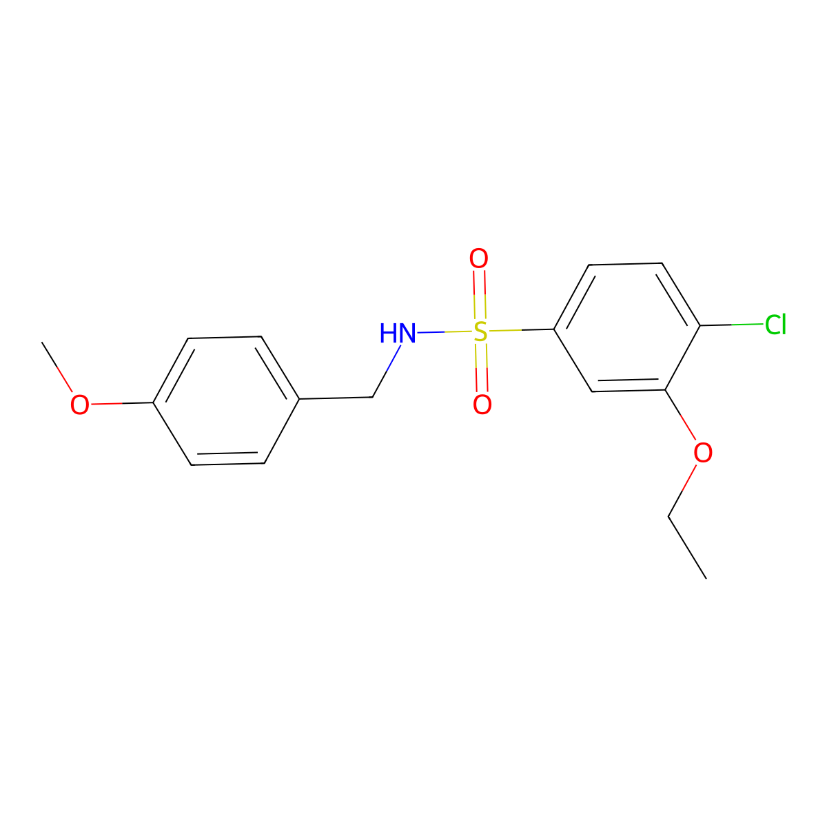 4-chloro-3-ethoxy-N-(4-methoxybenzyl)benzenesulfonamide molecular structure, CAS 1428152-60-6