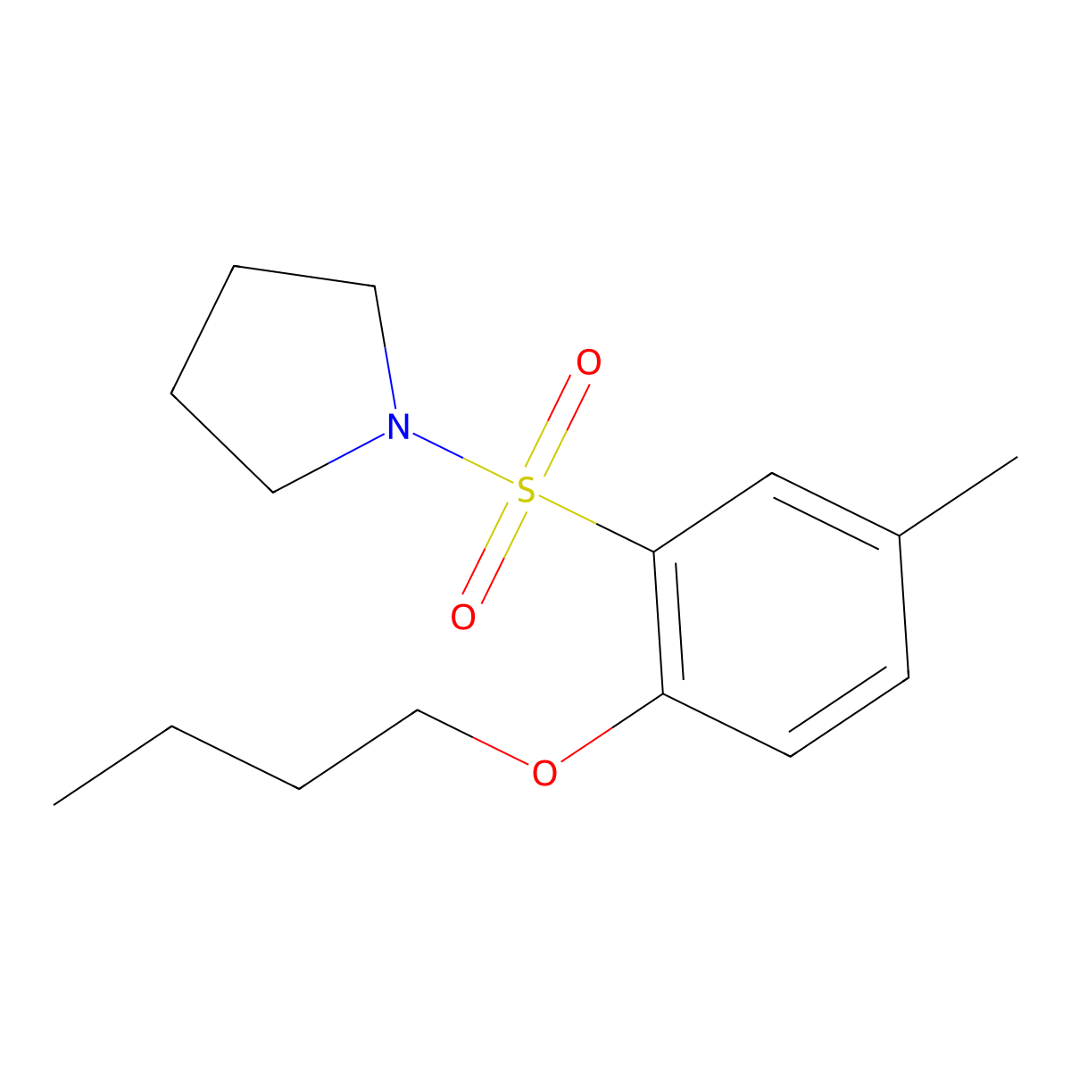 1-(2-Butoxy-5-methylbenzenesulfonyl)pyrrolidine molecular structure, CAS 1428152-78-6