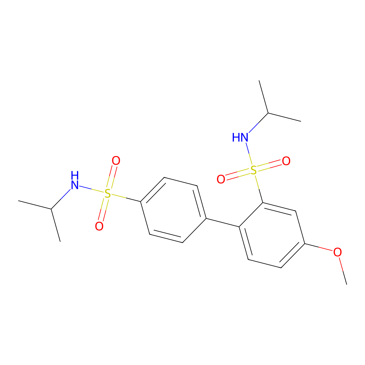 N~2~,N~4~'-diisopropyl-4-methoxy[1,1'-biphenyl]-2,4'-disulfonamide molecular structure, CAS 1428152-82-2