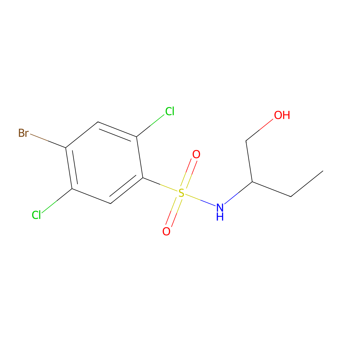 4-bromo-2,5-dichloro-N-(1-hydroxybutan-2-yl)benzene-1-sulfonamide molecular structure, CAS 1428152-99-1