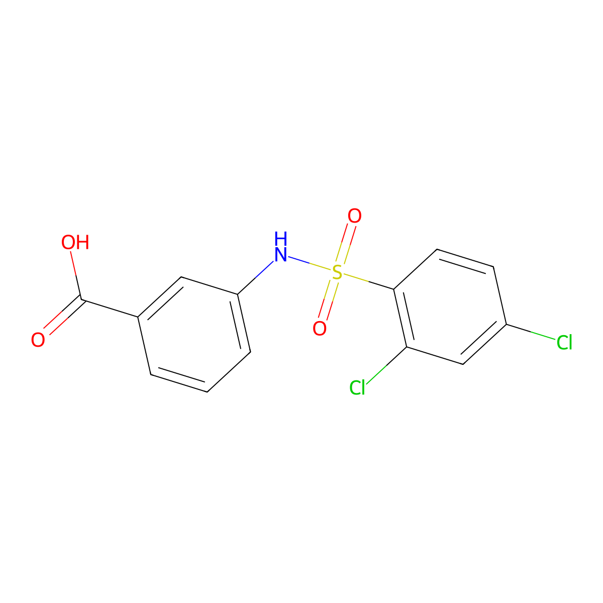 3-(2,4-Dichlorobenzenesulfonamido)benzoic acid molecular structure, CAS 1428153-10-9