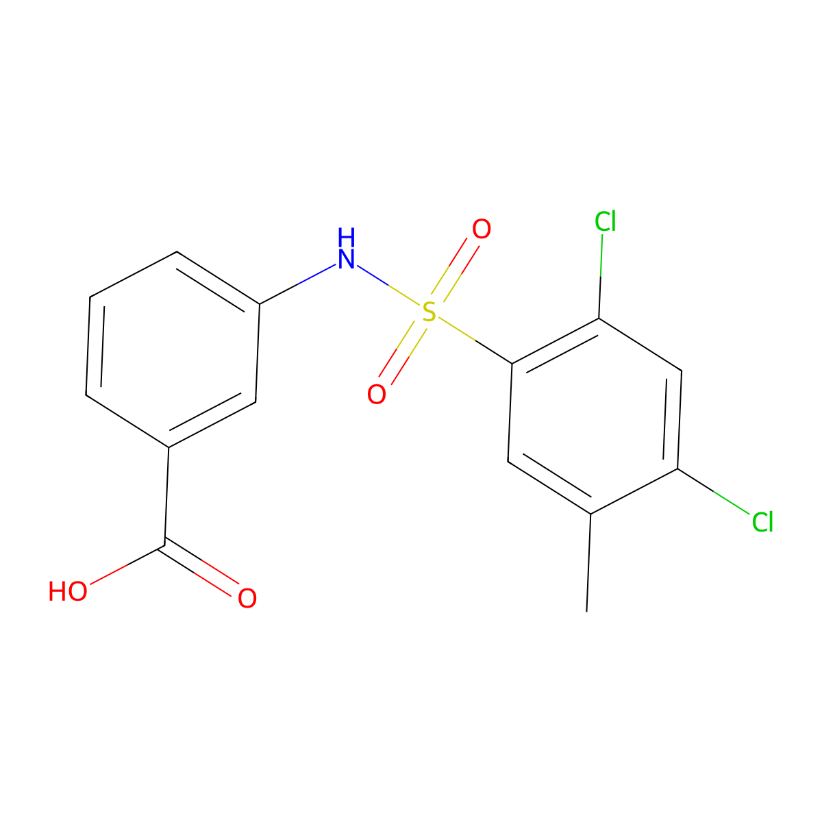 3-(2,4-Dichloro-5-methylbenzenesulfonamido)benzoic acid molecular structure, CAS 1428153-13-2