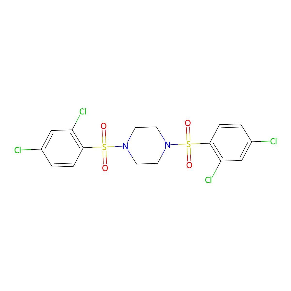 1,4-Bis(2,4-dichlorobenzenesulfonyl)piperazine molecular structure, CAS 1428153-27-8