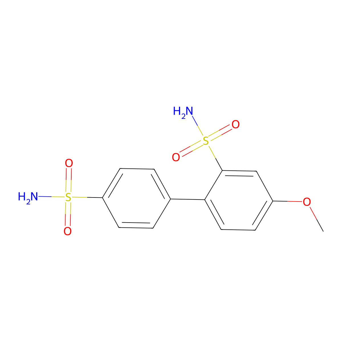 4-Methoxy[1,1'-biphenyl]-2,4'-disulfonamide molecular structure, CAS 1428153-63-2