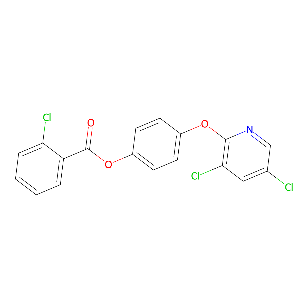 4-[(3,5-Dichloropyridin-2-yl)oxy]phenyl 2-chlorobenzoate molecular structure, CAS 1428153-68-7