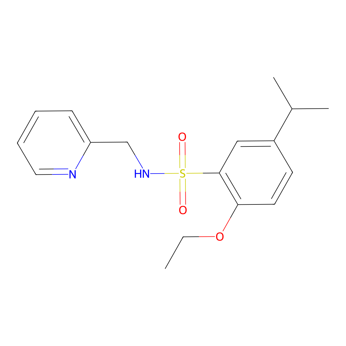 2-ethoxy-5-(propan-2-yl)-N-[(pyridin-2-yl)methyl]benzene-1-sulfonamide molecular structure, CAS 1428153-70-1