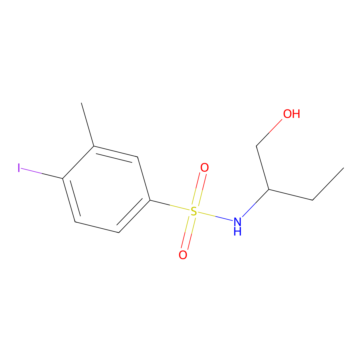 N-(1-hydroxybutan-2-yl)-4-iodo-3-methylbenzene-1-sulfonamide molecular structure, CAS 1428153-75-6