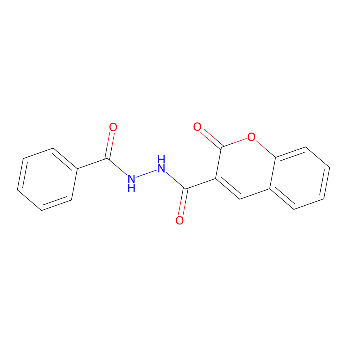 N'-benzoyl-2-oxochromene-3-carbohydrazide molecular structure, CAS 142818-66-4