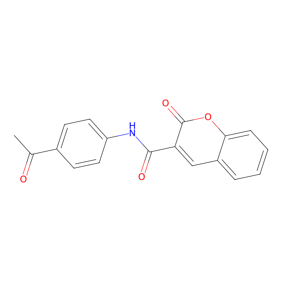 N-(4-Acetylphenyl)-2-oxo-2H-chromene-3-carboxamide molecular structure, CAS 142818-76-6