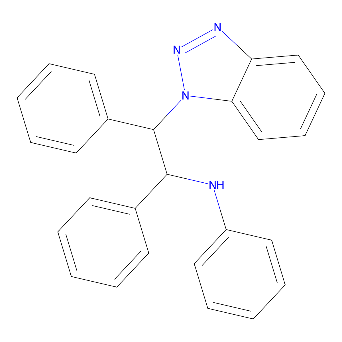 N-[2-(1H-1,2,3-Benzotriazol-1-yl)-1,2-diphenylethyl]aniline molecular structure, CAS 142819-59-8