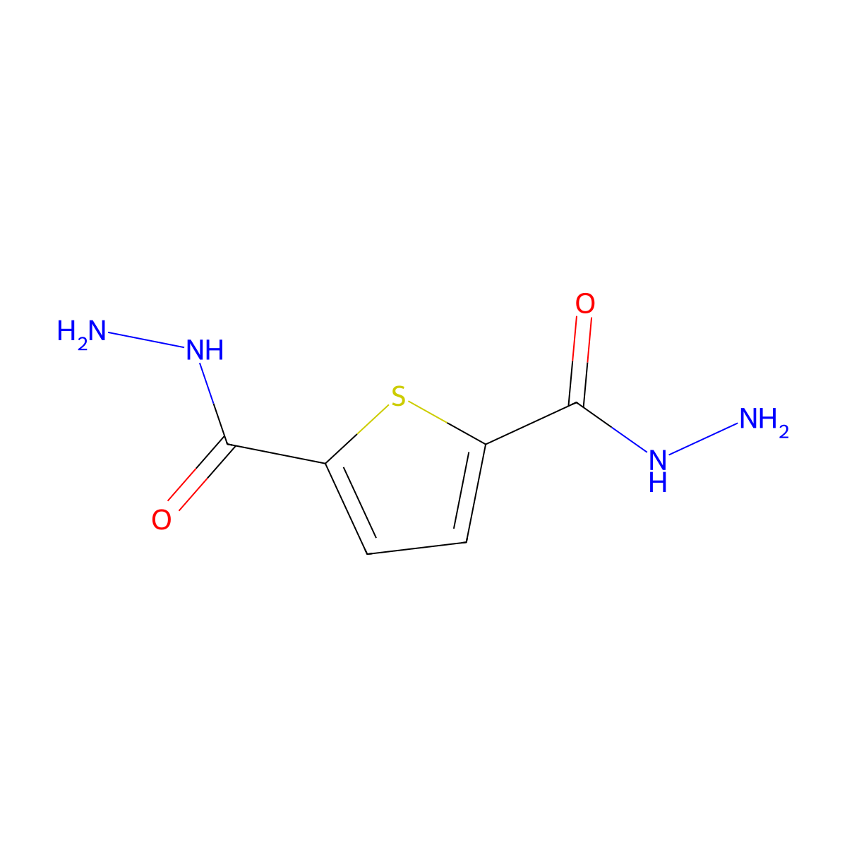 Thiophene-2,5-dicarbohydrazide molecular structure, CAS 14282-55-4