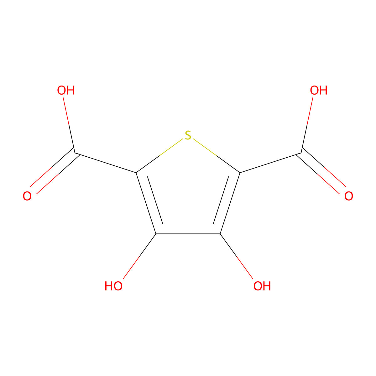 3,4-Dihydroxythiophene-2,5-dicarboxylic acid molecular structure, CAS 14282-58-7